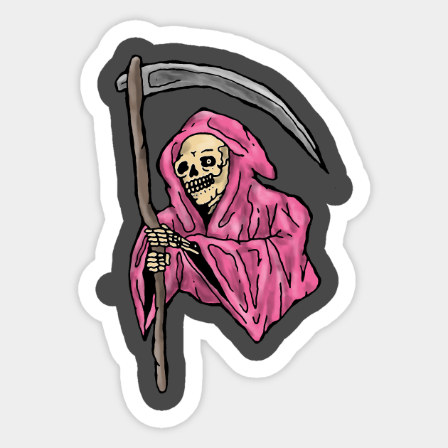 Pink Reaper Grim Reaper Sticker TeePublic